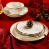 Beige ceramic pinecone pattern tableware set, a simple home-style combination of bowls, plates, spoons and chopsticks Specification image